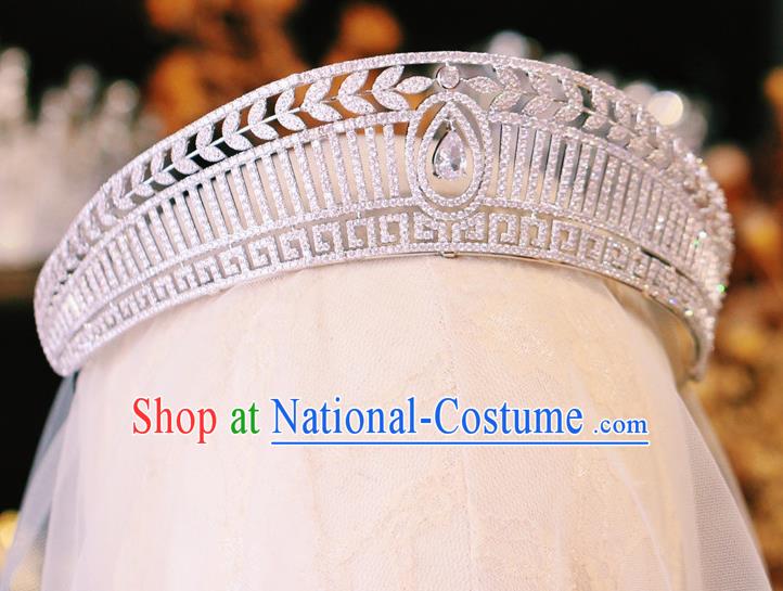 Handmade Baroque Bride Wedding Luxury Zircon Royal Crown European Crystal Jewelry Accessories Princess Headwear