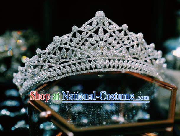 Baroque Hair Clasp Women Jewelry Accessories European Princess Headwear Handmade Wedding Luxury Zircon Royal Crown