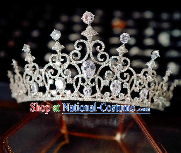 Baroque Wedding Women Jewelry Accessories European Princess Headwear Handmade Luxury Zircon Royal Crown