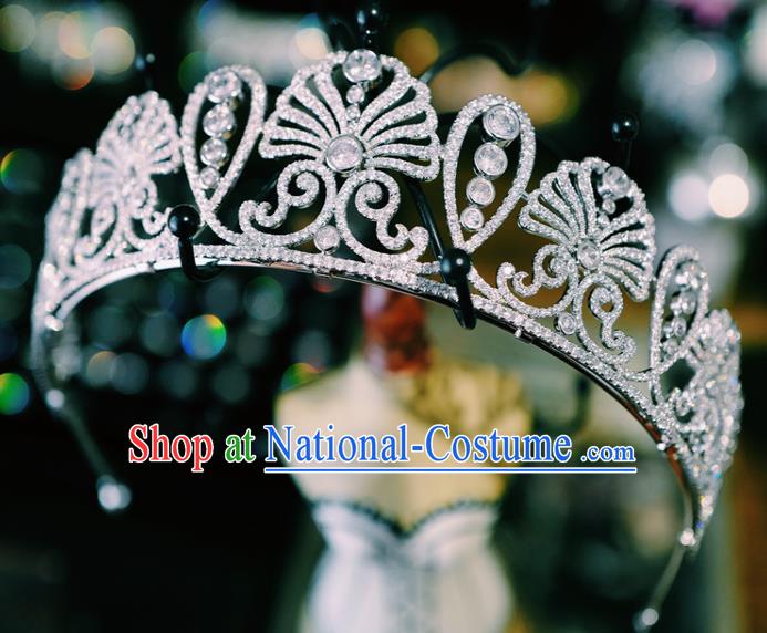 Handmade Baroque Bride Wedding Jewelry Accessories Women Royal Crown European Queen Zircon Headwear