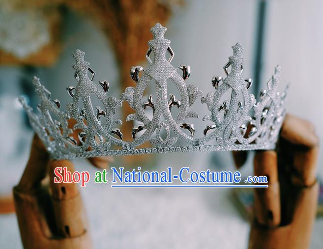 Top European Queen Zircon Royal Crown Baroque Bride Headwear Women Jewelry Accessories