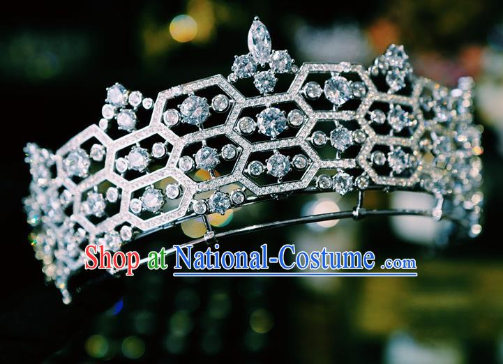 Top Baroque Queen Zircon Royal Crown Bride Headwear European Wedding Jewelry Accessories