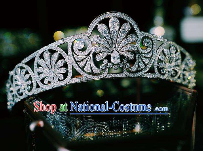 European Retro Headwear Bride Zircon Royal Crown Princess Wedding Jewelry Accessories