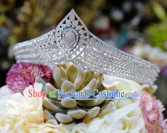 Top European Wedding Jewelry Accessories Princess Zircon Royal Crown Bride Headwear