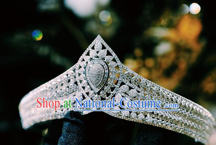 Top European Wedding Jewelry Accessories Princess Zircon Royal Crown Bride Headwear