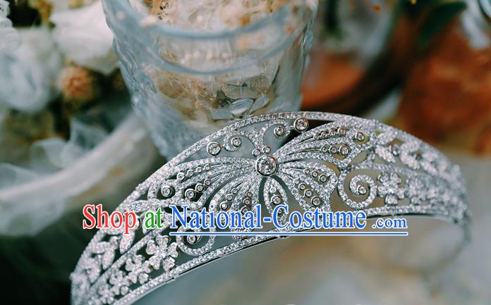 Top European Retro Zircon Butterfly Royal Crown Bride Headwear Princess Wedding Jewelry Accessories