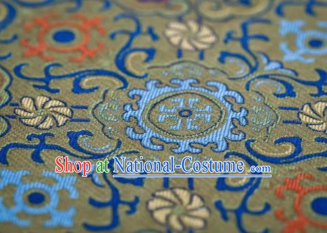 Chinese Classical Lotus Pattern Design Green Song Brocade Fabric Asian Traditional Silk Material