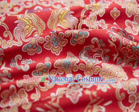 Chinese Classical Mandarin Duck Pattern Design Red Song Brocade Fabric Asian Traditional Silk Material