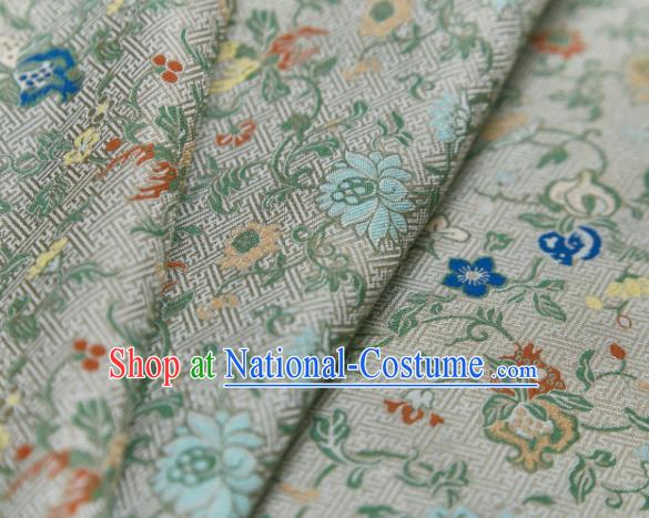 Chinese Classical Lotus Pattern Design Apricot Su Brocade Fabric Asian Traditional Silk Material