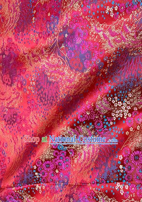 Chinese Classical Pattern Design Rosy Brocade Fabric Asian Traditional Satin Tang Suit Silk Material