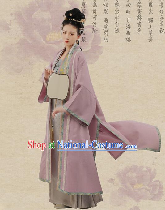 Chinese Ancient Nobility Dowager Hanfu Dress Traditional Song Dynasty Poetess Li Qingzhao Costumes for Women