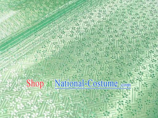 Chinese Classical Babysbreath Pattern Design Light Green Brocade Fabric Asian Traditional Satin Silk Material