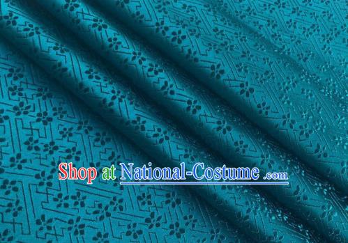 Chinese Classical Babysbreath Pattern Design Peacock Green Brocade Fabric Asian Traditional Satin Silk Material