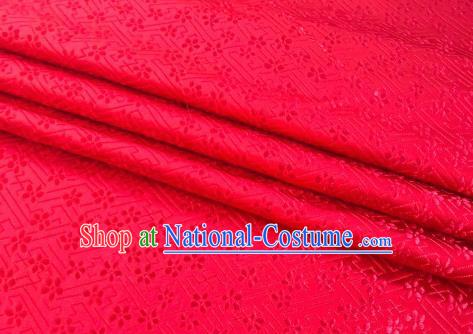 Chinese Classical Babysbreath Pattern Design Red Brocade Fabric Asian Traditional Satin Silk Material