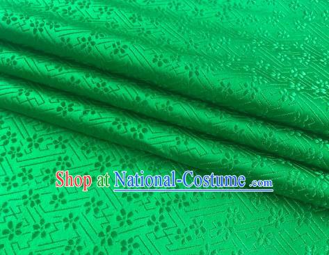 Chinese Classical Babysbreath Pattern Design Green Brocade Fabric Asian Traditional Satin Silk Material