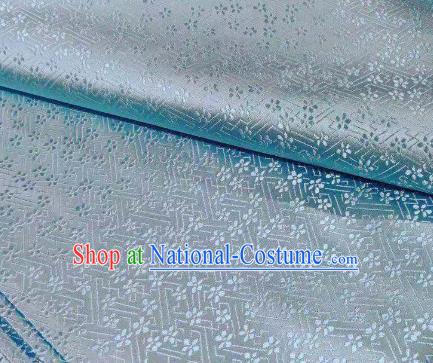 Chinese Classical Babysbreath Pattern Design Light Blue Brocade Fabric Asian Traditional Satin Silk Material