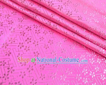 Chinese Classical Babysbreath Pattern Design Pink Brocade Fabric Asian Traditional Satin Silk Material