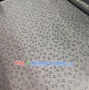 Chinese Classical Babysbreath Pattern Design Silver Grey Brocade Fabric Asian Traditional Satin Silk Material