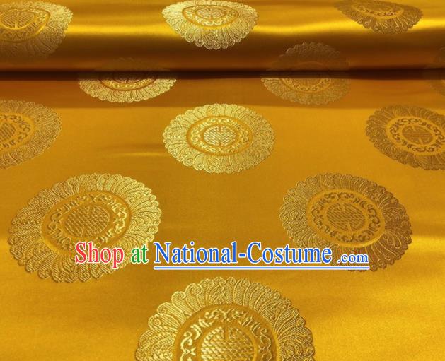 Chinese Classical Royal Pattern Design Golden Brocade Fabric Asian Traditional Satin Silk Material