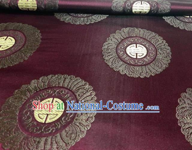 Chinese Classical Royal Pattern Design Fuchsia Brocade Fabric Asian Traditional Satin Silk Material