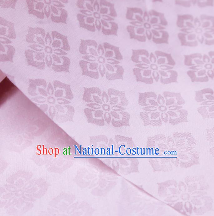 Chinese Classical Flowers Pattern Design Pink Silk Fabric Asian Traditional Cheongsam Brocade Material