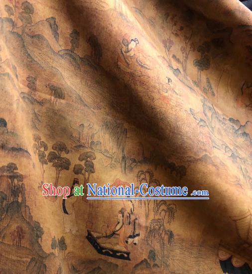 Asian Chinese Traditional Pattern Design Gambiered Guangdong Gauze Fabric Silk Material