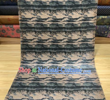 Asian Chinese Traditional Pattern Design Navy Gambiered Guangdong Gauze Fabric Silk Material