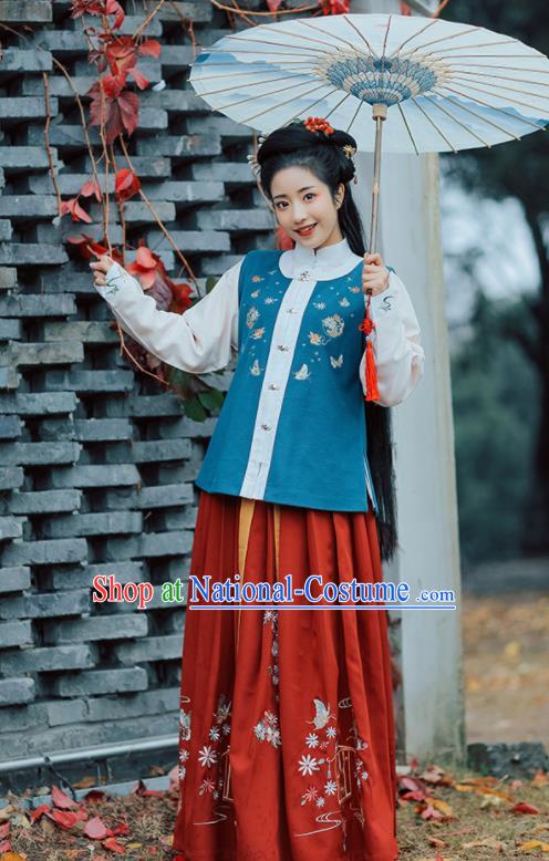 Chinese Ancient Rich Lady Hanfu Dress Traditional Ming Dynasty Nobility Embroidered Costumes for Women