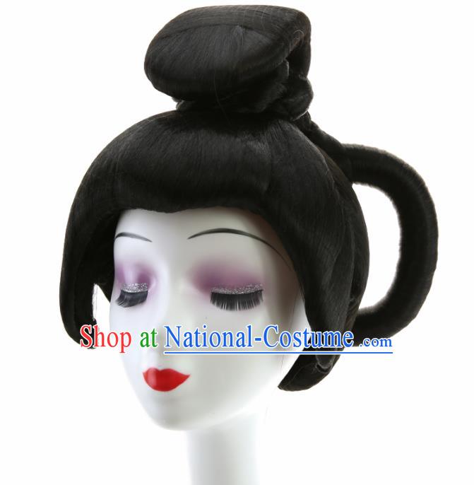 Chinese Classical Dance Wigs Hair Accessories Ancient Imperial Concubine Chignon for Women