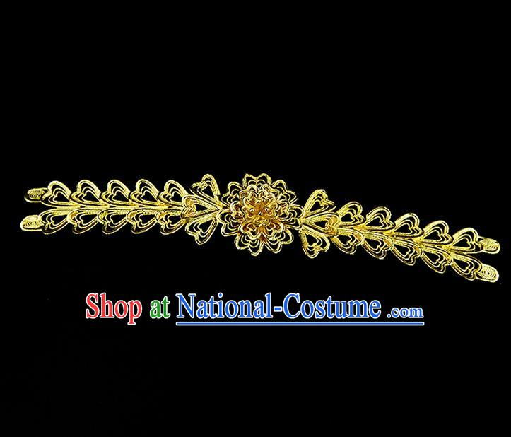 Chinese Ancient Princess Golden Hairpins Traditional Classical Dance Hair Accessories for Women