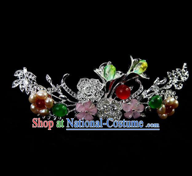 Chinese Ancient Princess Pearls Hair Crown Traditional Classical Dance Hair Accessories for Women