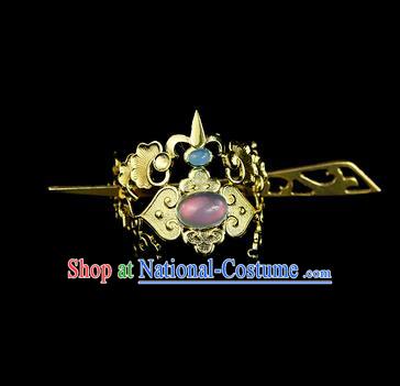 Chinese Drama Royal Prince Lilac Glass Hair Crown and Hairpin Ancient Swordsman Hair Accessories for Men