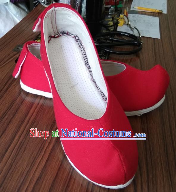 Chinese Traditional Red Cloth Shoes Opera Shoes Hanfu Shoes Ancient Princess Shoes for Women