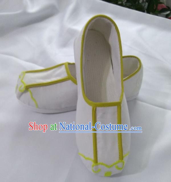 Chinese Kung Fu Shoes White Cloth Shoes Traditional Hanfu Shoes Monk Shoes for Men