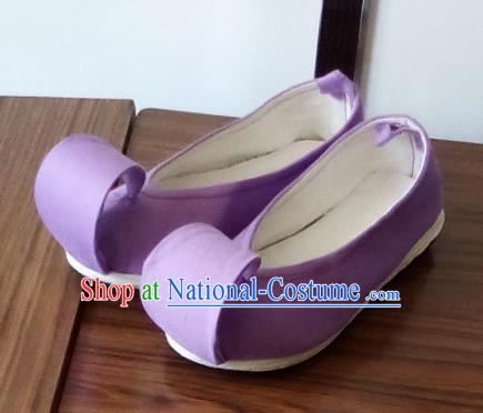 Chinese Traditional Lilac Cloth Shoes Opera Shoes Hanfu Shoes Ancient Princess Shoes for Women