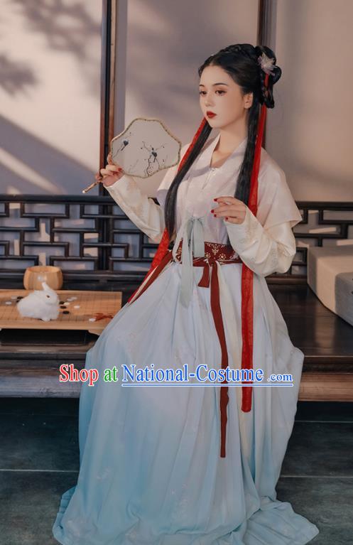 Chinese Ancient Nobility Maidservant Dress Traditional Tang Dynasty Court Lady Costumes for Women