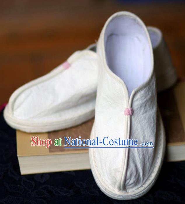 Chinese Traditional National White Cloth Shoes Hanfu Shoes for Women