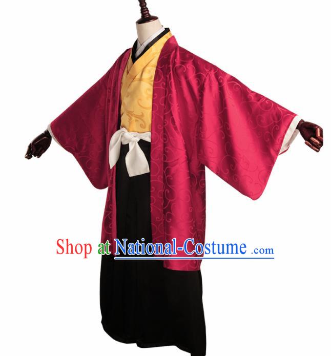 Japanese Cosplay Knight Kimono Traditional Ancient Swordsman Costume for Men