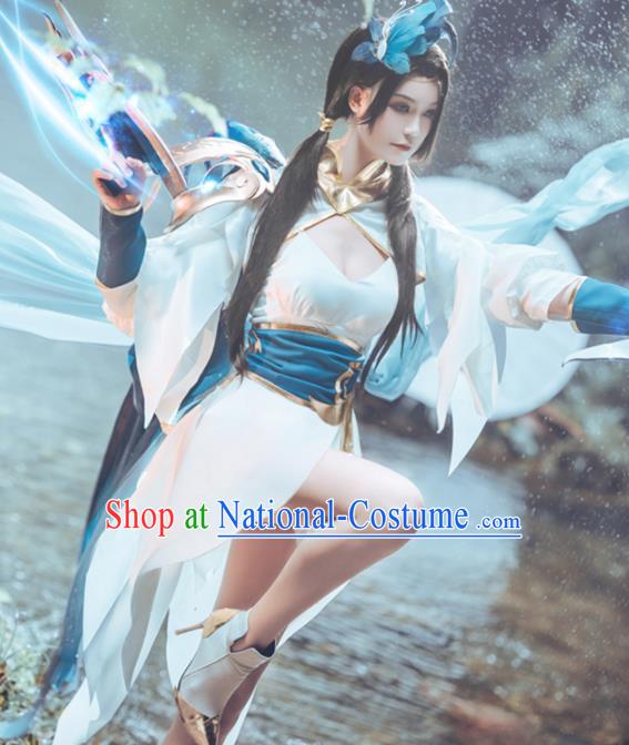 Chinese Cosplay Game Swordswoman Dress Traditional Ancient Female Knight Costume for Women