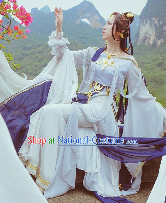 Chinese Cosplay Game Fairy Princess Dress Traditional Ancient Swordsman Costume for Women