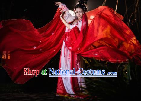 Chinese Cosplay Drama Imperial Consort Red Dress Traditional Ancient Female Swordsman Costume for Women