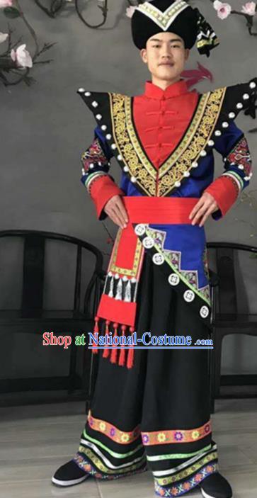 Chinese Dai National Minority Costumes Traditional Ethnic Stage Show Clothing for Men