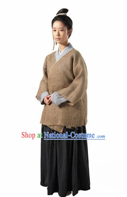 Chinese Traditional Song Dynasty Female Civilian Costume Ancient Maidservants Hanfu Dress for Women