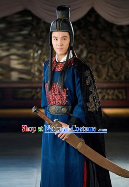 Chinese Traditional Ming Dynasty Imperial Guards Costume Ancient Drama Swordsman Hanfu Clothing for Men