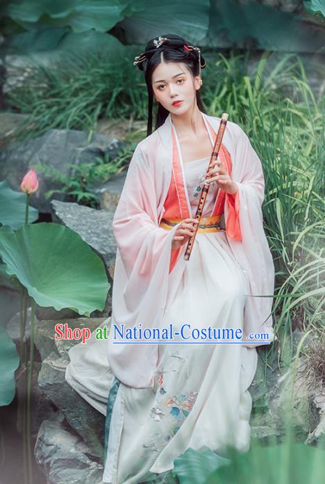 Chinese Ancient Female Civilian Embroidered Hanfu Dress Traditional Song Dynasty Nobility Lady Costumes for Women