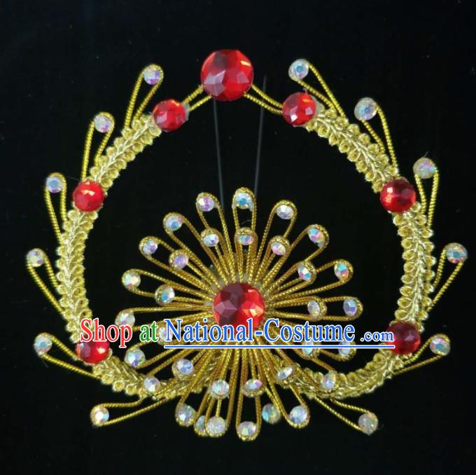 Chinese Traditional Peking Opera Princess Golden Hairpins Handmade Beijing Opera Diva Hair Accessories for Women