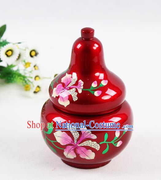 Chinese Traditional Handmade Red Lacquerware Vase Craft