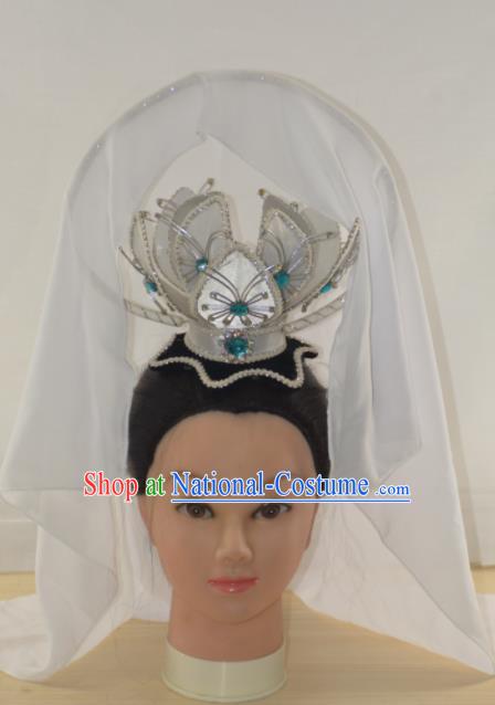 Chinese Traditional Peking Opera Taoist Nun Hair Crown Handmade Beijing Opera Diva Hair Accessories for Women