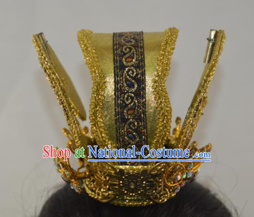 Chinese Traditional Peking Opera Scholar Hair Crown Handmade Ancient Royal Prince Headwear for Men