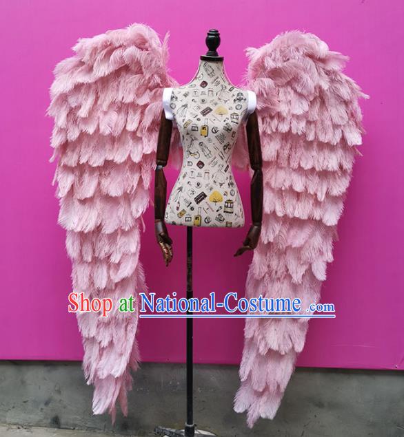 Halloween Stage Show Miami Pink Feathers Deluxe Wings Brazilian Carnival Catwalks Prop for Women